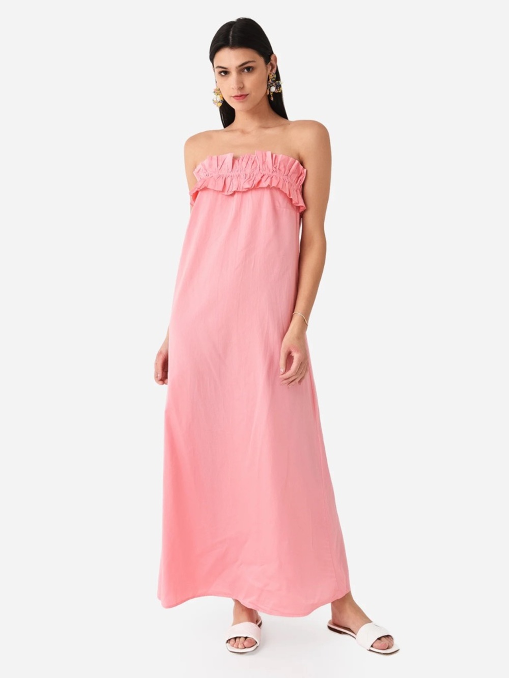 NWT - Stark X Strapless Ruffle Maxi Dress in Soft Pink